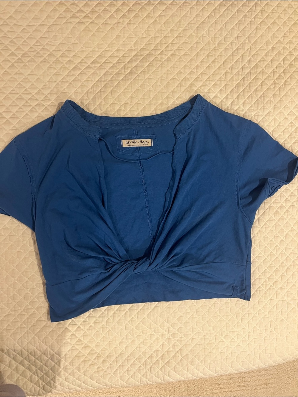 We The Free Royal Blue Twist-Knot Crop Top